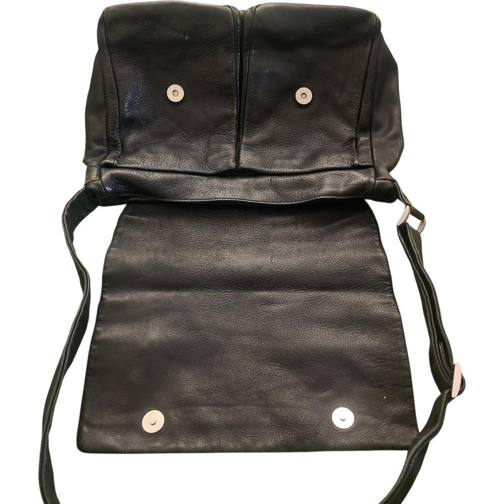 Vintage Authentic Marco Buggiani Italy Black Leather Shoulder Bag Purse - Picture 8 of 15